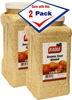 Bodega Badia Sesame Seed Ajonjoli, 2 x 5 lb containers, hulled sesame seeds for cooking and baking.
