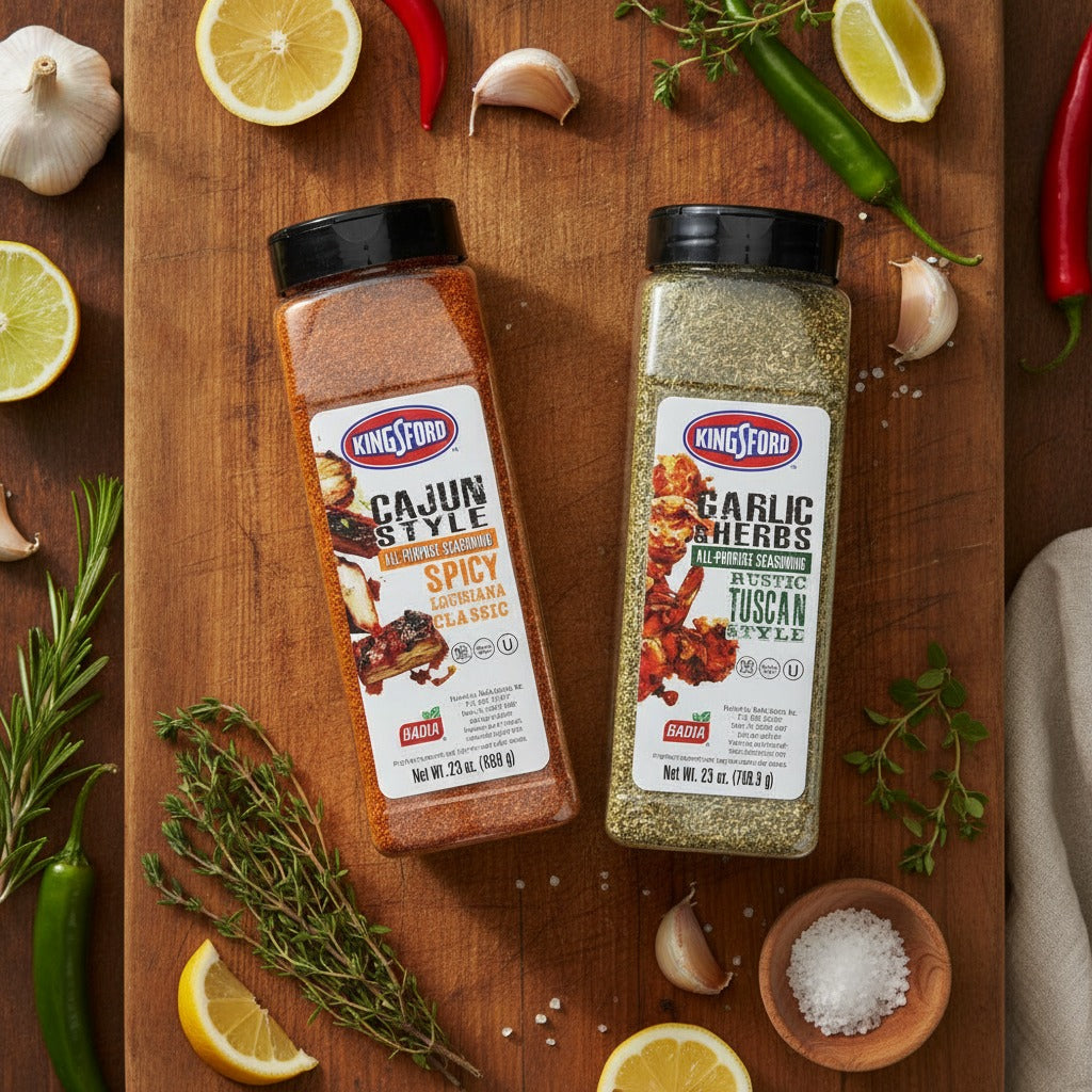 Kingsford Cajun Style & Garlic Herbs All-Purpose Seasoning Big Bundle — lifestyle