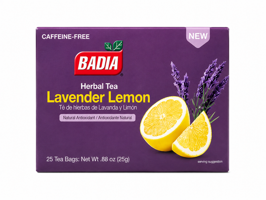 Badia Lavender Lemon Herbal Tea Bags - Caffeine Free Tea 25 Ct