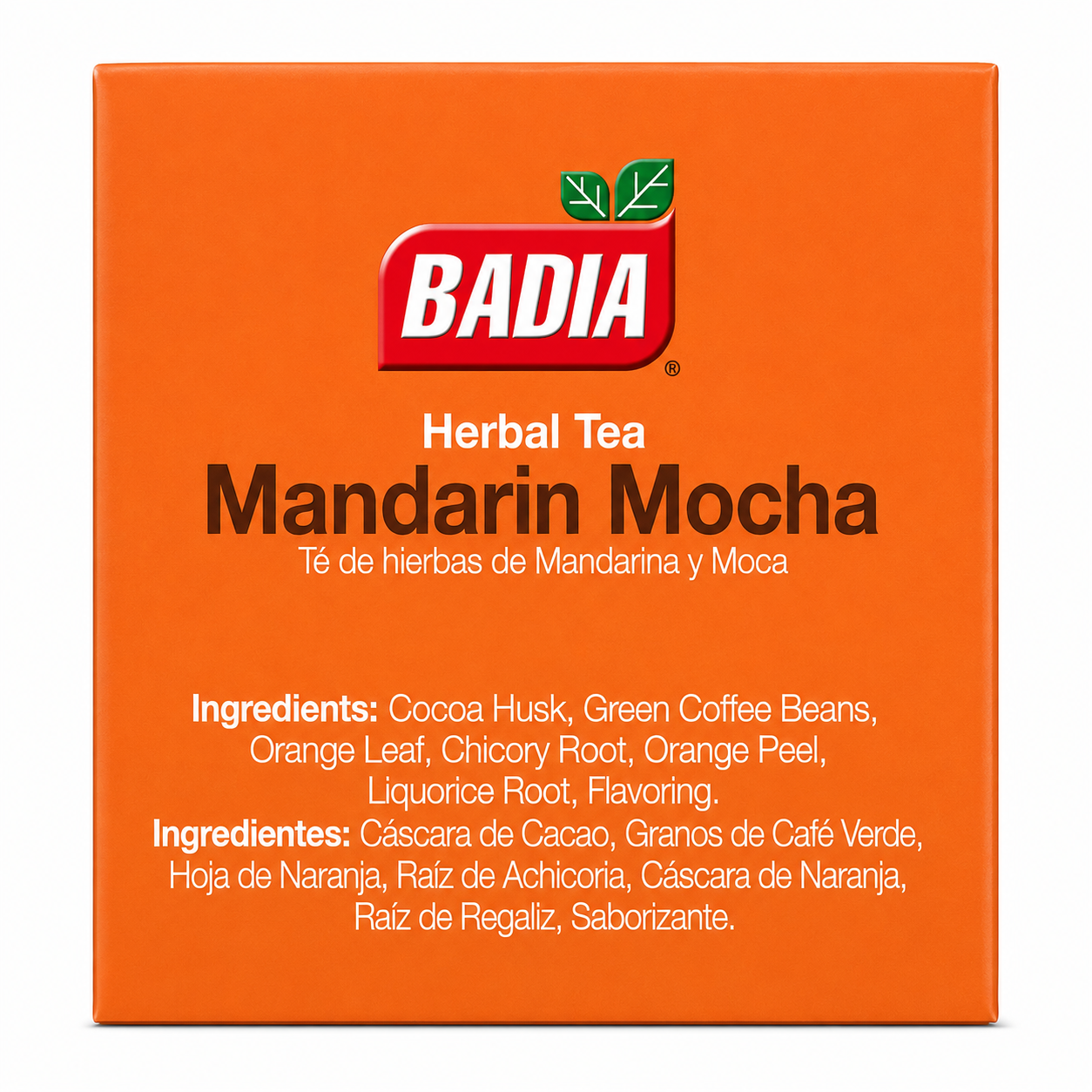 Badia Mandarin Mocha Herbal Tea Bags - Caffeine Free Tea 25 Ct
