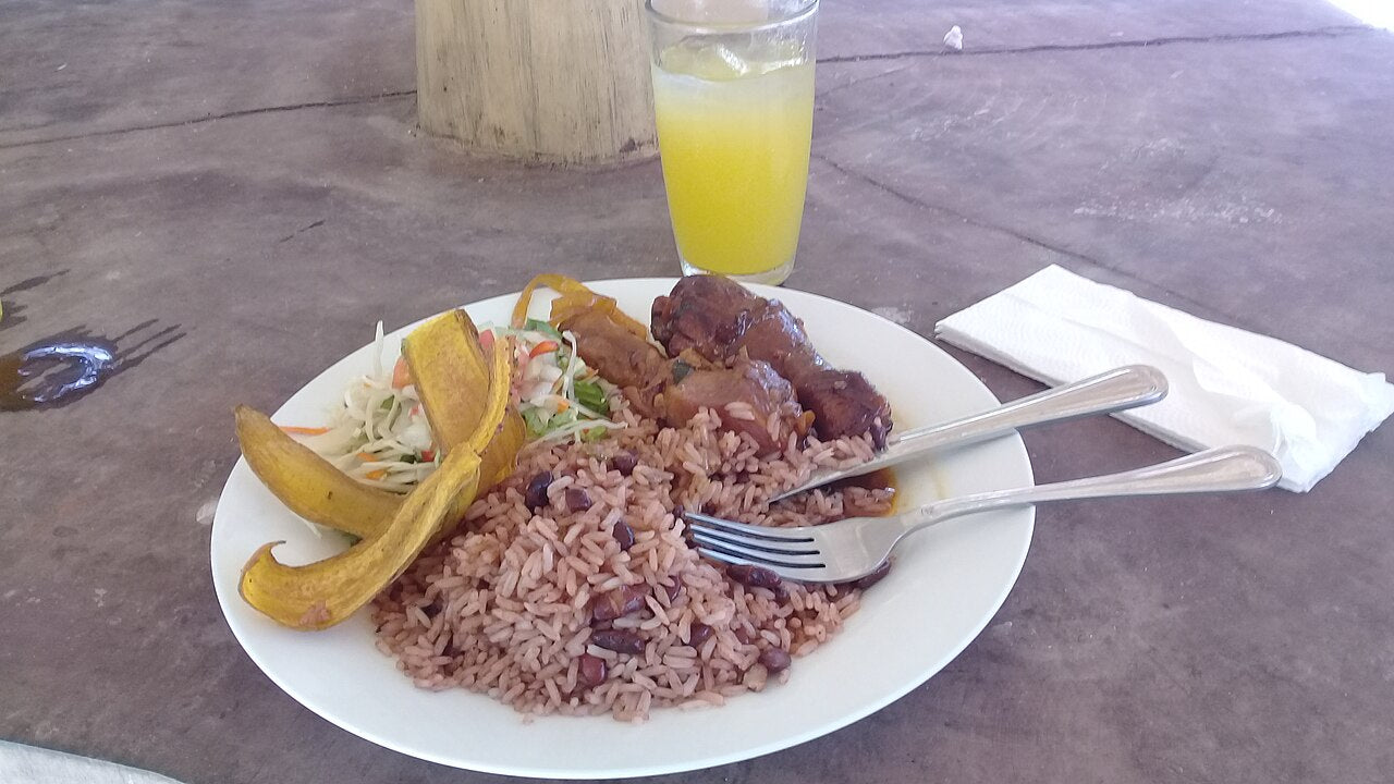 Rice and beans in Limón, a serving variation