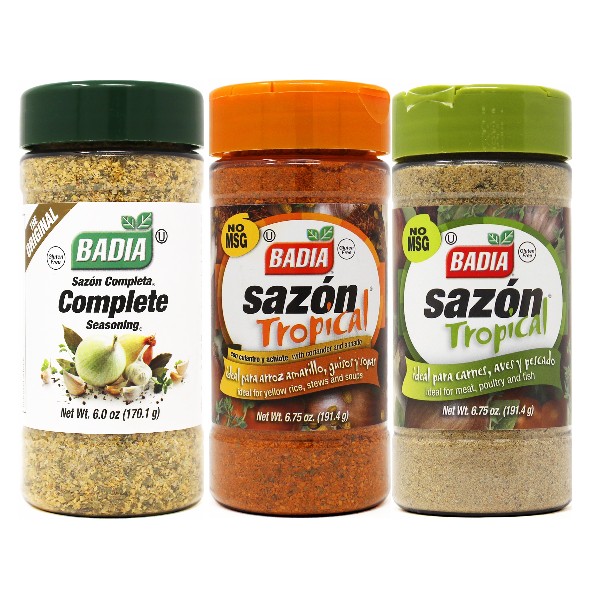 Adobo Sazon Tropical & Complete Seasoning – 3.5 oz Sampler Bundle – Bodega  Badia