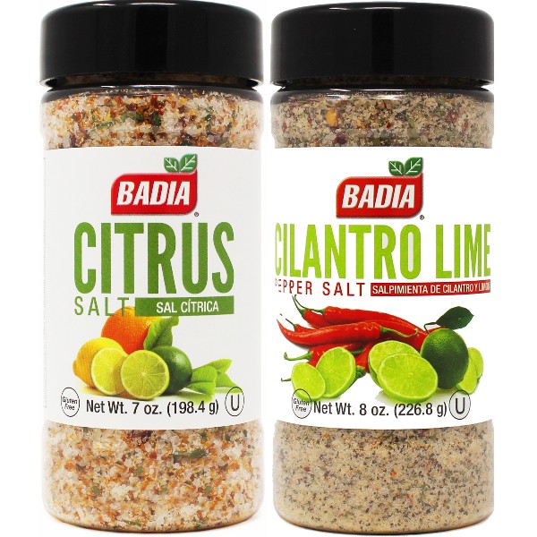 Badia Spices Citrus Salts Bundle: 3 Jars Vinegar Sea Salt, Citrus Salt, and  Cilantro Lime Salt – Bodega Badia
